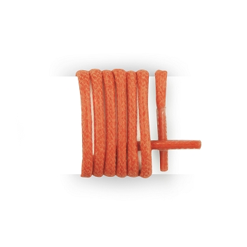 Lacets chaussures de ville orange ronds coton cirs longueur 45 cm