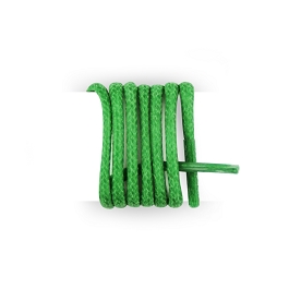Lacets verts pour chaussures de ville ronds coton cirs longueur 120 cm couleur vert sapin