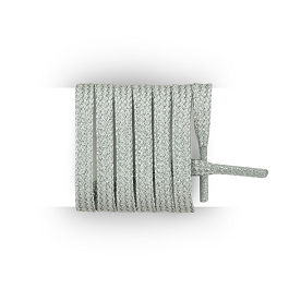 Lacets plats dors pour baskets, lacets Lurex longueur 70 cm couleur gris argent