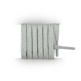 Lacets plats dors pour baskets, lacets Lurex longueur 40 cm couleur gris argent