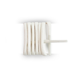 Lacets chaussures de ville ronds coton cirs longueur 180 cm couleur blanc