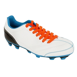 Lacets chaussures football </br> Lacets plats polyester </br> Lacets longueur 130 cm </br> Lacets football couleur orange fluo