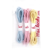 Coffret pastel lacets ronds et fins 90 cm