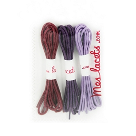 Coffret lilas lacets ronds et fins 90 cm