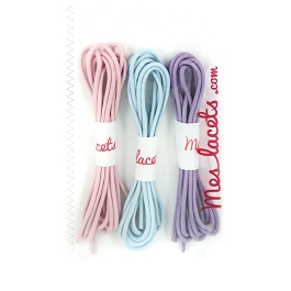 Coffret marshmallow lacets ronds et fins 45 cm