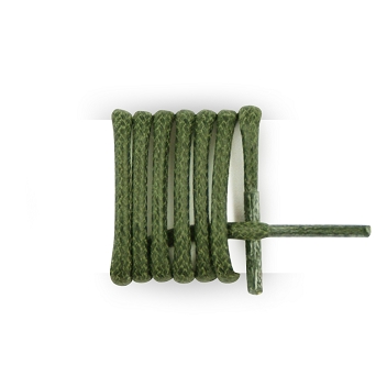 Lacets ronds fins coton cirés longueur 90 cm couleur vert armée