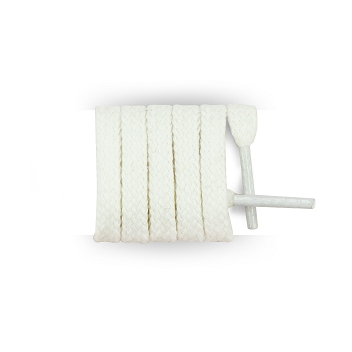 Lacets plats blanc pour baskets, lacets coton longueur 40 cm couleur blanc