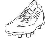 Chaussures de football à lacets plats larges polyester
